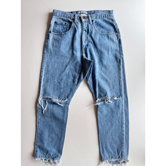 ONE TEASPOON Kingpins Medium Distressed Tapered Drop Crotch Jeans, Size XXS - Picture 5 of 16